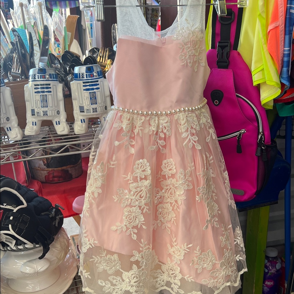 American Princess Pink and White Floral Dress